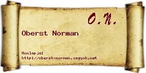 Oberst Norman névjegykártya